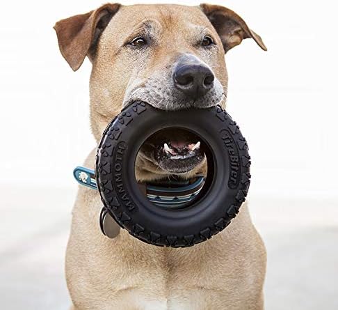 Mammoth TireBiterII – Natural Rubber Dog Toys for Extreme Chewers – Dog Toys for Extra Long Interactive Play – Aggressive Chewer Toys for Medium - Large Dogs - Large 6”
