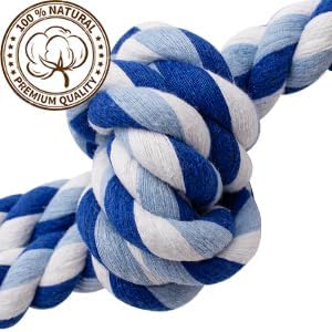 Dog Rope Toys for Large and Medium Aggressive Chewers, 3 Pack Heavy Duty Rope Toy for Large Breed, Indestructible Chew Toys, Tug of War Dog Toy, 100% Cotton Teeth Cleaning