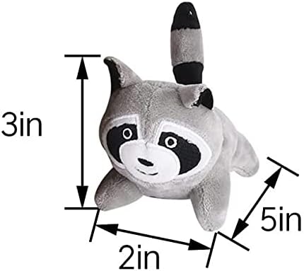 3 Pack of Raccoon Dog Toys with Squeaker, Plush Dog Toys for Small to Medium Size Dogs, Replacement Hide and Seek Dog Toys for Burrow Tree Toy (3 Pack: Replacement Animals, Raccoon)