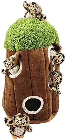Tree with Hide & Seek Plush Owls, Squeaky & Puzzle Toys for Small & Medium Dogs, Multipack (Tree with Owls)