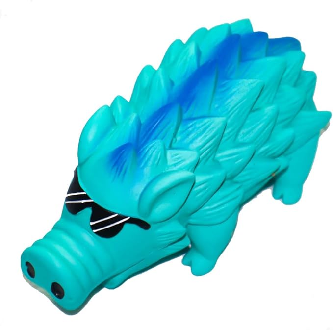 Latex Grunting Pig Sound Play Dog Toy,Spueaky Dog Toy, Squeeze Pig Toy for Dogs,Pig Dog Toy That Oinks,Pig Dog Toy 8" (Hedgehog Blue)