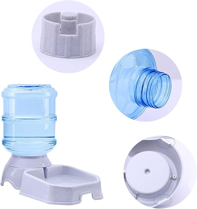 Pet Feeder and Water Dispenser Premium Quality Self-Dispensing Gravity 1 Gallon Large Capacity Pet Feeder, 3.8 Liters Capacity Pet Waterer
