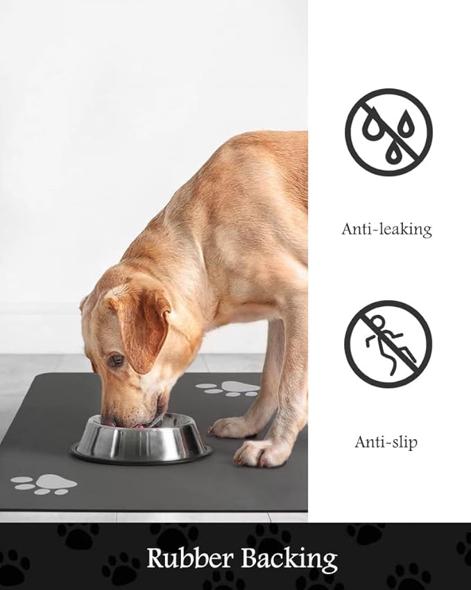 Pet Feeding Mat - Absorbent Mat for Food and Water Bowl - Quick Dry Dog Water Dispenser - Pet Supplies for Messy Drinkers