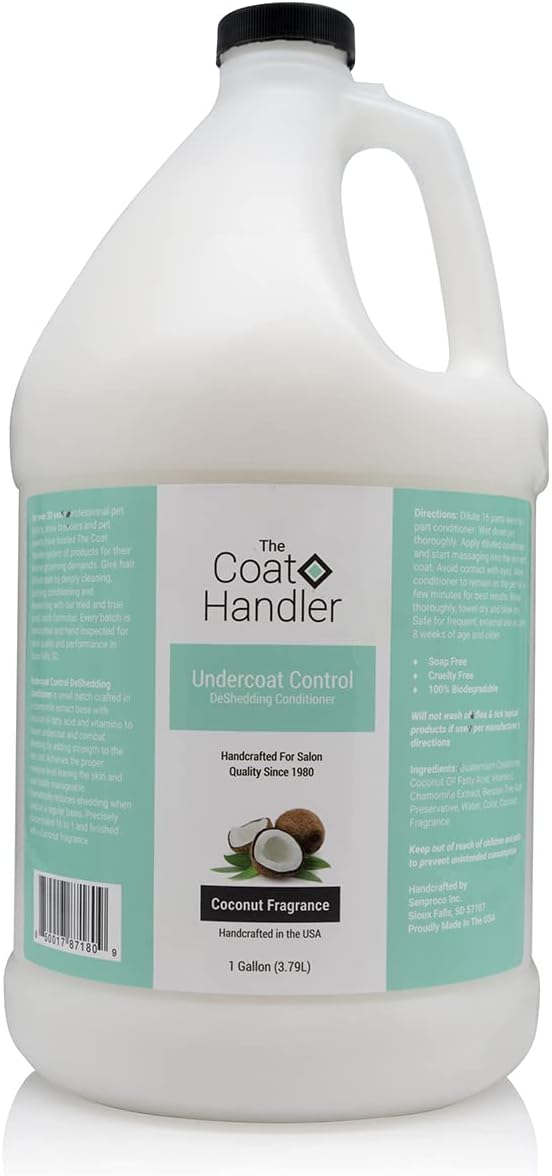 Undercoat Control Deshedding Shampoo and Conditioner Coconut Bundle - All Natural Ingredients, Combats Shedding and Loosens Undercoat Hair, Coconut Oil and Vitamin Infused