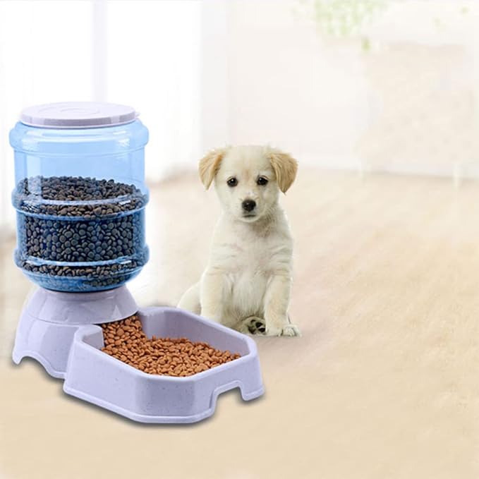 Pet Feeder and Water Dispenser Premium Quality Self-Dispensing Gravity 1 Gallon Large Capacity Pet Feeder, 3.8 Liters Capacity Pet Waterer