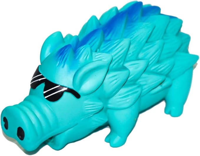 Latex Grunting Pig Sound Play Dog Toy,Spueaky Dog Toy, Squeeze Pig Toy for Dogs,Pig Dog Toy That Oinks,Pig Dog Toy 8" (Hedgehog Blue)