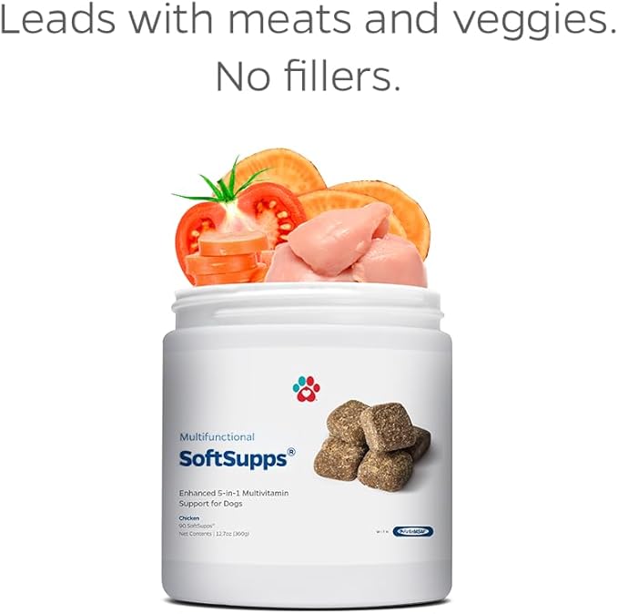 Pet Parents® Multifunctional SoftSupps® Multivitamin for Dogs w/Glucosamine Chondroitin for Dogs, Salmon Oil for Dogs, Probiotics for Dogs - Dog Multivitamin for Dog Immune Support, 90ct Dog Vitamins