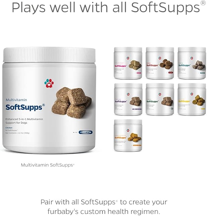 Pet Parents® Multifunctional SoftSupps® Multivitamin for Dogs w/Glucosamine Chondroitin for Dogs, Salmon Oil for Dogs, Probiotics for Dogs - Dog Multivitamin for Dog Immune Support, 90ct Dog Vitamins