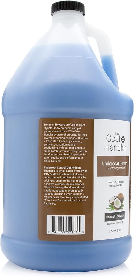 Undercoat Control Deshedding Shampoo and Conditioner Coconut Bundle - All Natural Ingredients, Combats Shedding and Loosens Undercoat Hair, Coconut Oil and Vitamin Infused