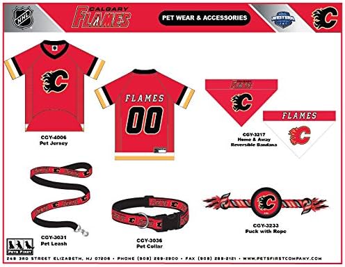 NHL Calgary Flames Jersey for Dogs & Cats, Medium. - Let Your Pet Be A Real NHL Fan!