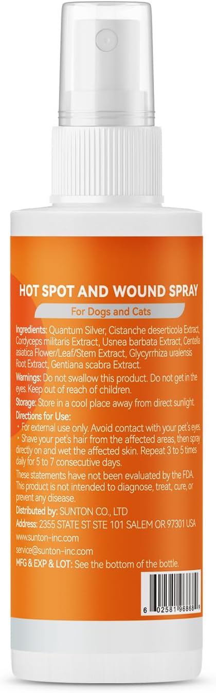 Hot Spot Spray for Dogs, Upgraded Pipot Skin Spray for Dogs, Itch Relief and Hot Spot Treatment for Dogs, Supports Skin Infections and Irritations for All Animals, 2oz