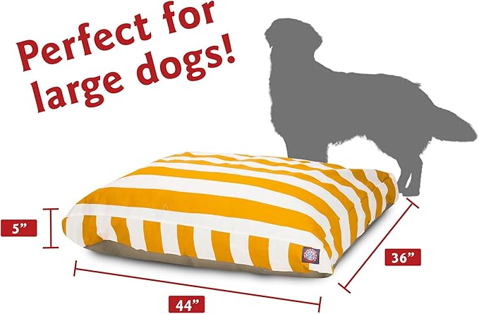 Majestic Pet Shredded Memory Foam Dog Bed Large with Removable Washable Cover – Rectangle Orthopedic Dog Bed–Durable Dog Crate Bed-Flat Dog Bed for Senior Dogs - (44x36) L - Villa - Apple