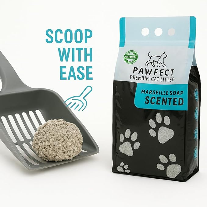 Marseille Soap Scented Clumping Cat Litter - 17.2 lb / 9L, Dust-Free,Odor Control