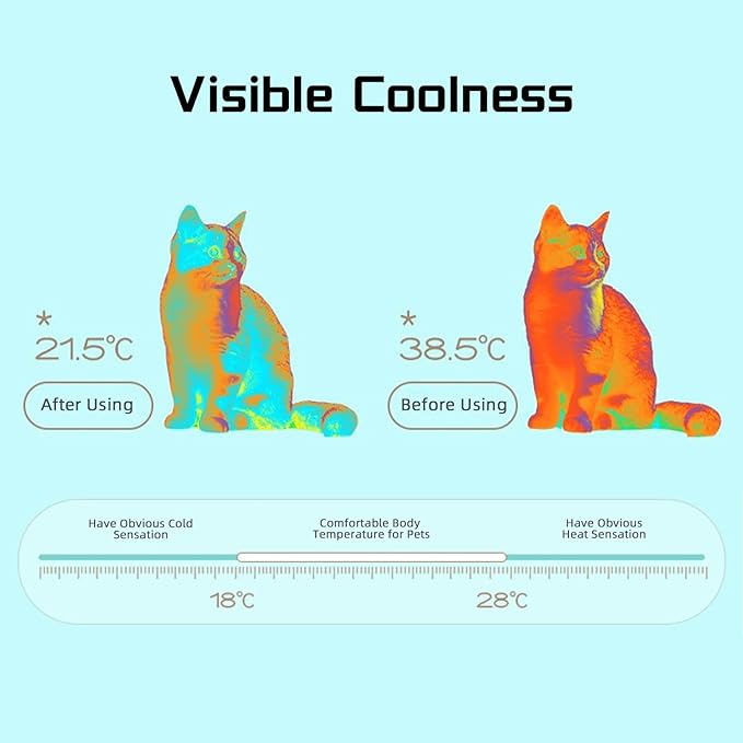 Dog Cooling Mat, Double Ice Gel Cooling Mat for Dogs with Cactus Patterns, Cooling Pad for Dog and Cats Washable, Durable (L-23.6'' x 17.7'')