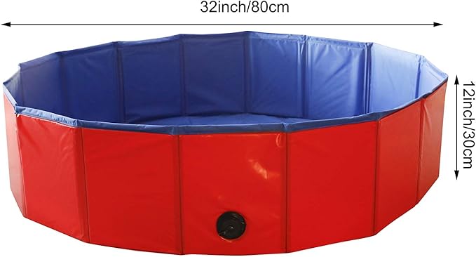 Artilife Foldable Dog Bath Pool - Portable Whelping Box for Puppies (32" Dia.x12" H(80x30cm))