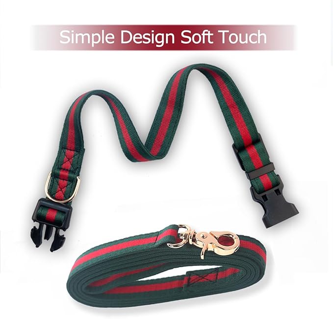 Elegant Luxury Dog Collar and Leash Set - Soft, Durable Collars and Leashes for Large Dogs
