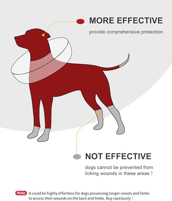 'MIDOG Dog Cones for Large Dogs, Cone for Dogs After Surgery, Soft Protective Recovery Donut Collar for Dogs to Prevent Touching Stitches, Wounds, and Rashes, Does Not Block Vision E-Collar. -Red,M