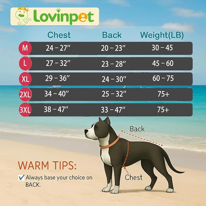 LovinPet Big Dogs Pajamas Jumpsuit, Pet Anxiety Relief Shirt, Sun Protection Dog Shirt, Comfy Stretchy Fabric, Indigo Garden Print, Big Dog Surgery Recovery PJ's, Girl or Boy Dog Party Apparel, 2XL