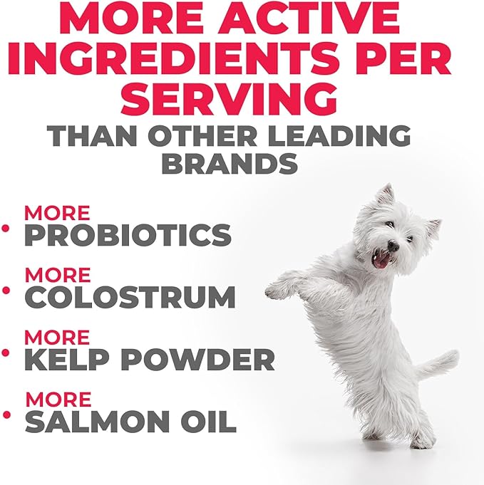 Mighty Petz MAX Dog Allergy Relief Chews - Itch Relief with Colostrum, Probiotics & Immune Support for Seasonal Allergies & Itchy Skin
