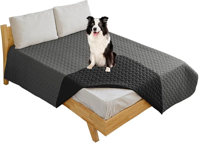100% Double-Sided Waterproof Dog Bed Set Sofa Furniture Kid's Cat/Dog Blanket Sofa Pet Mattress, Dog Blanket for Couch Protection,Double-Sided (96"x90"(1 Per Pack), Dark Grey/Black)