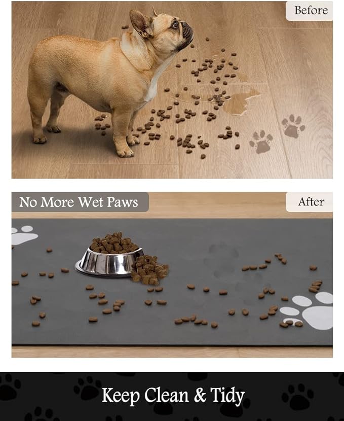 Pet Feeding Mat - Absorbent Mat for Food and Water Bowl - Quick Dry Dog Water Dispenser - Pet Supplies for Messy Drinkers