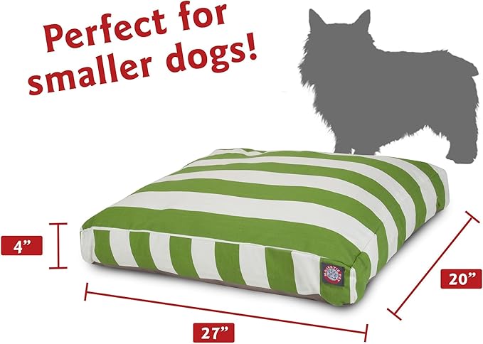 Majestic Pet Shredded Memory Foam Dog Bed Small with Removable Washable Cover – Rectangle Orthopedic Dog Bed–Durable Dog Crate Bed-Flat Dog Bed for Senior Dogs - (27x20) S - Villa - Marine