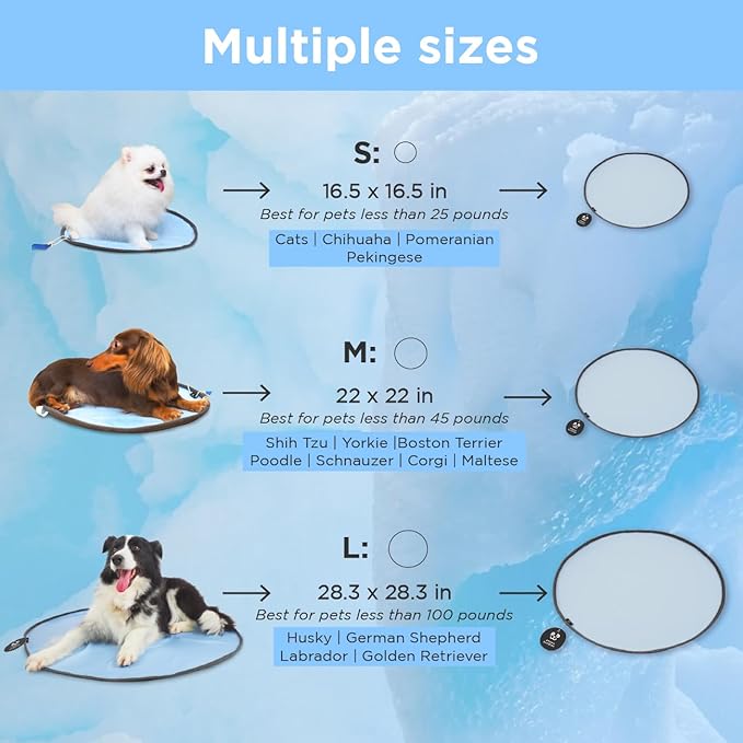 Round Cooling Mat for Dos Reversible (Cool & Waterproof) Cooling pad for Dogs, Machine Washable- Ideal to Use it on Donut Beds,Sofa and Floor- Durable Eco Friendly Material