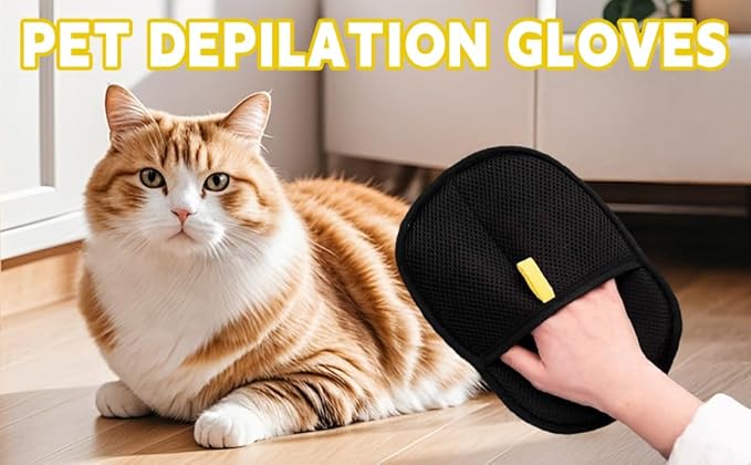 Pet Hair Removal Glove for Cats & Dogs, Upgrade Efficient Grooming Gloves for Pet Hair, Electrostatic Pet Hair Remover for Hair Removal, Reusable Pet Hair Remover Glove (4pcs)