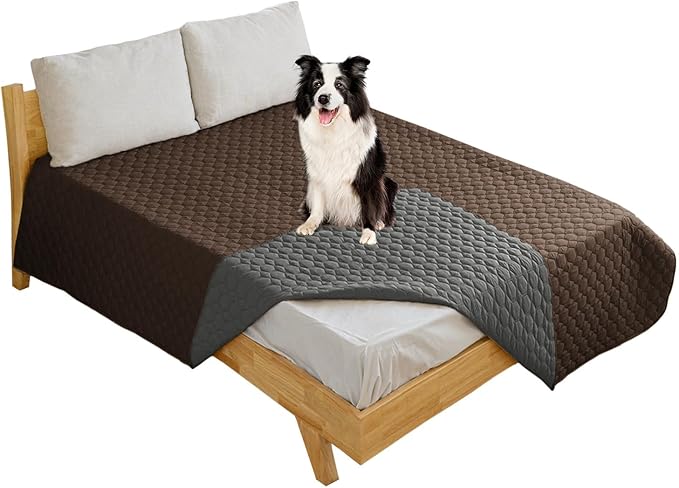100% Double-Sided Waterproof Dog Bed Set Sofa Furniture Kid's Cat/Dog Blanket Sofa Pet Mattress, Dog Blanket for Couch Protection,Double-Sided (52"x82"(1 Per Pack), Coffee/Dark Grey)