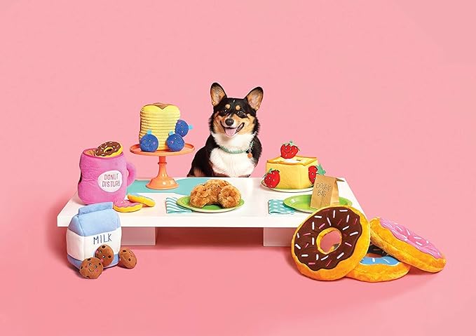 ZippyPaws Burrow- Interactive Dog & Puppy Toys for Boredom, Stimulating Pet Products to Keep them Busy, Hide & Seek Plush Puzzles, Squeaky Toy for Enrichment, For Small & Medium Dogs- Milk and Cookies