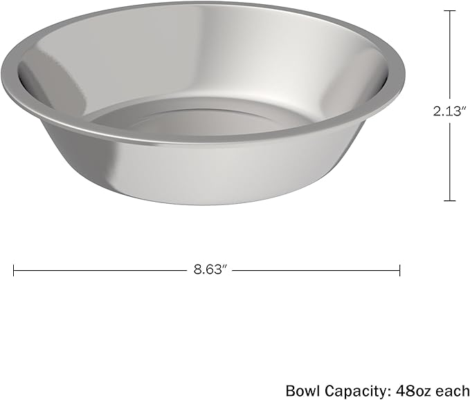 PETMAKER Stainless-Steel Hanging Pet Bowls for Dogs & Cats-Cage, Kennel, & Crate Large Feeder Dishes for Food & Water-Set of 2, 48oz Each