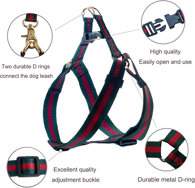 Premium and Stylish Dog Collar Harness and Leash,Soft Comfortable,Chest Adjustable Pet Harness,Luxury Fashion Dog Harness Leashes Set Gift for Big Dogs