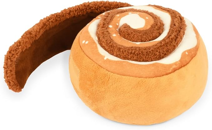 P.L.A.Y. Cute Plush Dog Toys - Coffee Shop Food Themed Durable Squeaker Chew Toy, Great for Puppies & Small, Medium, Large Dog Breeds - Machine Washable, Recycled Materials (Pup Cup Cafe Cinna-bone)