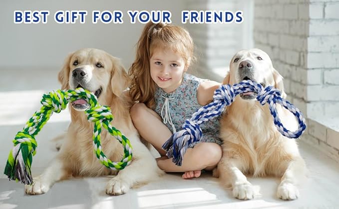 Dog Rope Toys for Large and Medium Aggressive Chewers, 3 Pack Heavy Duty Rope Toy for Large Breed, Indestructible Chew Toys, Tug of War Dog Toy, 100% Cotton Teeth Cleaning