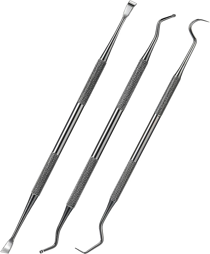 3 Pieces Dog Dental Tooth Scaler and Scraper Stainless Double Headed Tarter Removing Tool Scraper Pet Teeth Cleaning Tools for Dog and Cat
