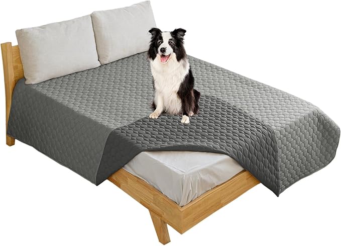 100% Double-Sided Waterproof Dog Bed Set Sofa Furniture Kid's Cat/Dog Blanket Sofa Pet Mattress, Dog Blanket for Couch Protection,Double-Sided (102"x90"(1 Per Pack),Grey/Dark Grey)