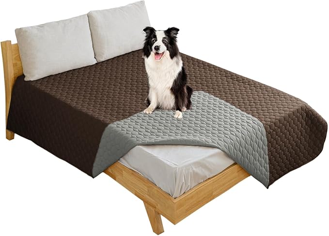 100% Double-Sided Waterproof Dog Bed Set Sofa Furniture Kid's Cat/Dog Blanket Sofa Pet Mattress, Dog Blanket for Couch Protection,Double-Sided (82"x102"(1 Per Pack), Coffee/Grey)