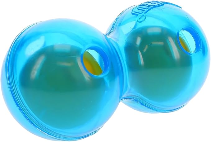Guru Duo Ball - Medium -7.25" Blue Dog Toy, Interactive Treat Dispensing, Slow Feeding, Easy Loading, Durable Rubber, Roll-Spin-Tumble-Solve