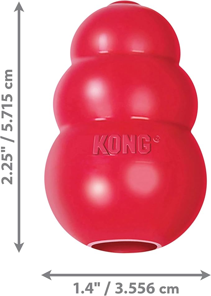 KONG Classic Stuffable Dog Toy - Fetch & Chew Toy for Dogs - Treat-Filling Capabilities & Erratic Bounce for Extended Play Time - Durable Natural Rubber Material - for Extra Small Dogs