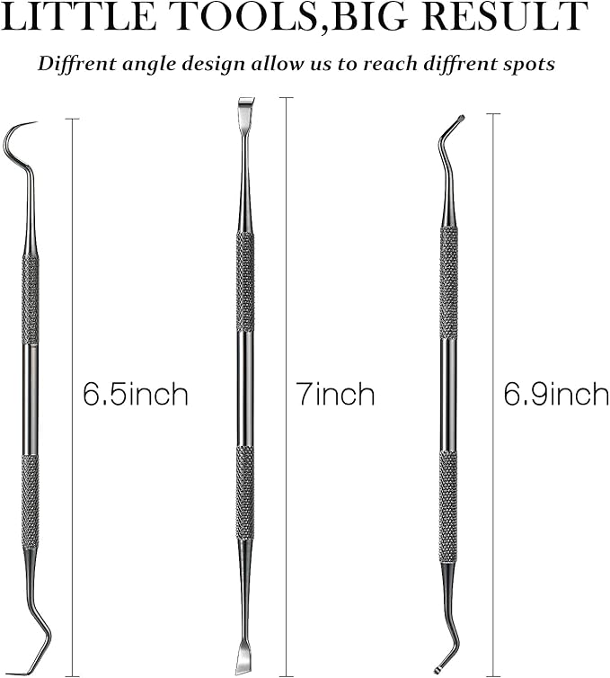 3 Pieces Dog Dental Tooth Scaler and Scraper Stainless Double Headed Tarter Removing Tool Scraper Pet Teeth Cleaning Tools for Dog and Cat