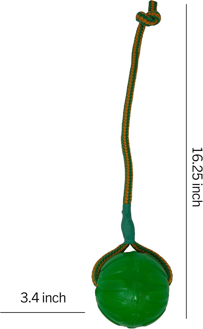 Starmark Everlasting Fun Ball on a Rope Dog Toy,Greens,Medium/Large