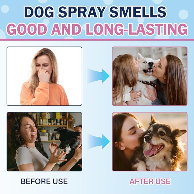Dog Perfume Dog Cologne Spray Deodorizer Long Lasting Pet Deodorizing Fragrance Spray for Dogs and Cat Odor Body on Smell Good Puppy Freshener Baby Powder Dog Grooming Conditioner Spray After Bath