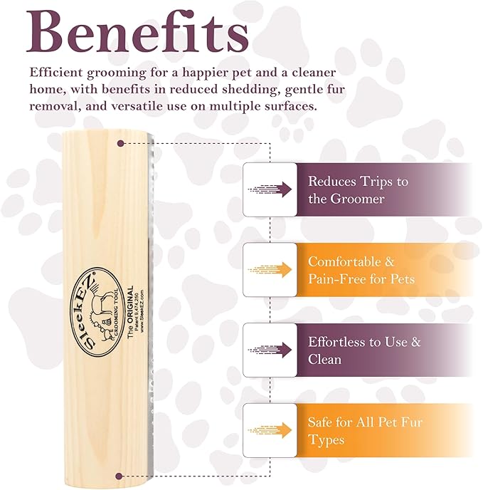 SleekEZ Deshedding Grooming Tool | Horse Brush Deshedder for Horse Grooming Kit | Pet Hair Removal Tool | Curry Comb | Deshedding Brush | Shedding Comb | Works on All Hair Types | Made in USA