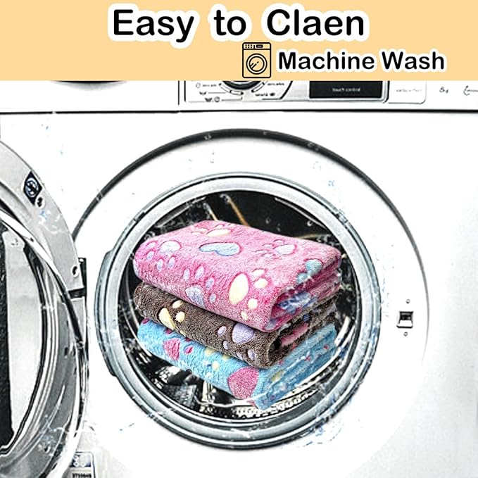 1 Pack 3 Dog Blankets for Medium Dogs, Super Soft Flannel Pet Blanket Mat - 30 x 20in, Cute Claw Pattern