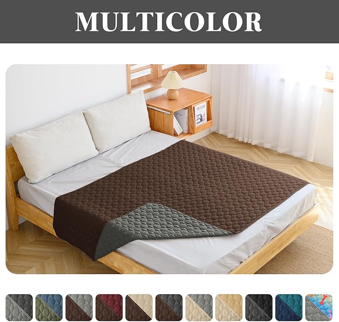 100% Double-Sided Waterproof Dog Bed Set Sofa Furniture Kid's Cat/Dog Blanket Sofa Pet Mattress, Dog Blanket for Couch Protection,Double-Sided (52"x82"(1 Per Pack), Coffee/Dark Grey)