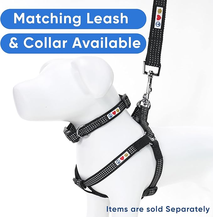 Pawtitas Extra Small Dog Harness Black Dog Harness Step in from a Senior Dog to a Puppy Harness Adjustable Reflective Dog Harness XS Reflective Dog Vest