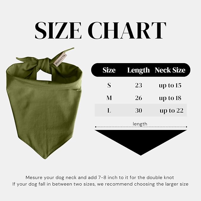 Premium Solid Olive Dog Bandana, Luxury Soft Cotton Adjustable Triangle Scarf for Large Dogs, Comfortable, Stylish, and Customizable for All Seasons, Dog Accessories