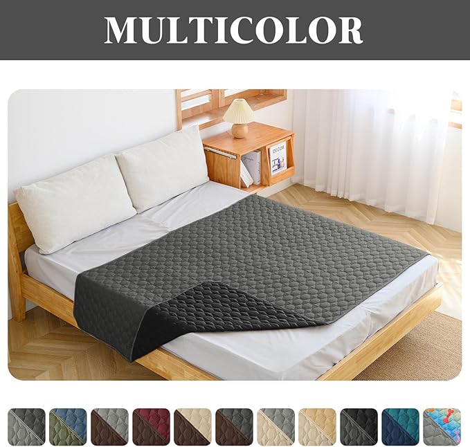 100% Double-Sided Waterproof Dog Bed Set Sofa Furniture Kid's Cat/Dog Blanket Sofa Pet Mattress, Dog Blanket for Couch Protection,Double-Sided (96"x90"(1 Per Pack), Dark Grey/Black)