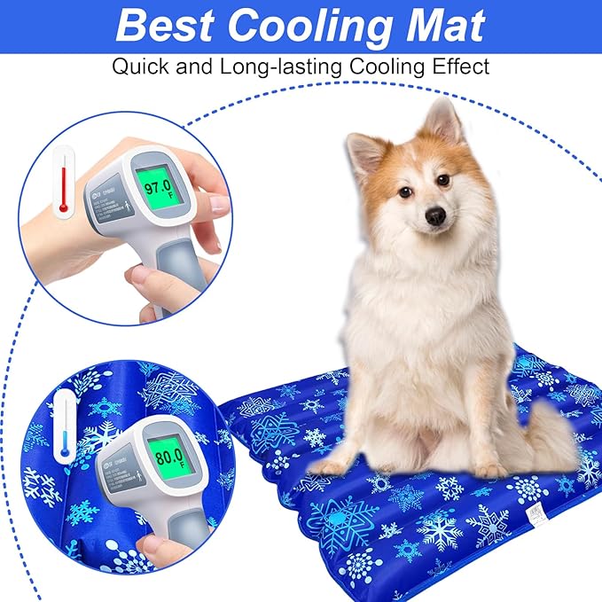 Dog Cooling Mat for Dogs and Cats, Suitable for All Pets, Durable Fabric for Better Sensation, Keeping Pets Cool in Summer Heat (Large), 29.5" x 29.5"