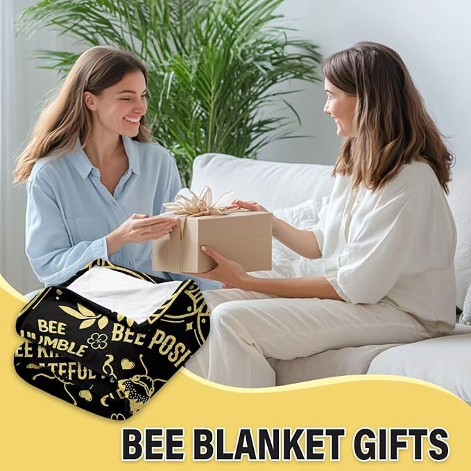 Bee Gifts for Women Men, Ideal Bee Blanket, Special Bees Themed Gifts for Bees Lovers, Blanket Birthday Gift Ideas for Sofa Couch Room, 50"x 60"
